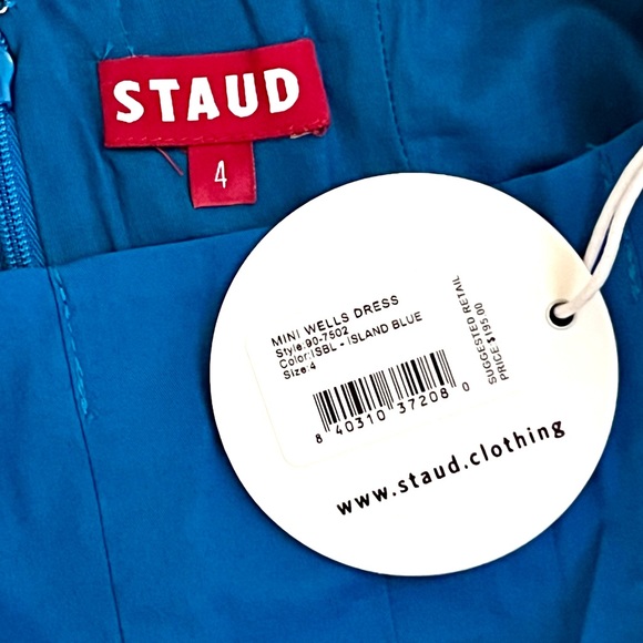NWT Staud Wells Mini Dress Island Blue - Picture 15 of 16